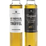 Gourmet Trüffelöl-Set (2 x 250 ml) mit echtem schwarzen und weißen Trüffel. Aus nativem Olivenöl. Für Saucen und zum Verfeinern von Gerichten. Für vegane und glutenfreie Ernährung geeignet  